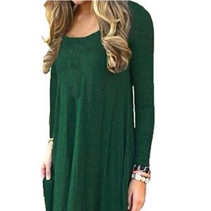 Women's Long Sleeve Casual Loose T-Shirt Dress NWT
